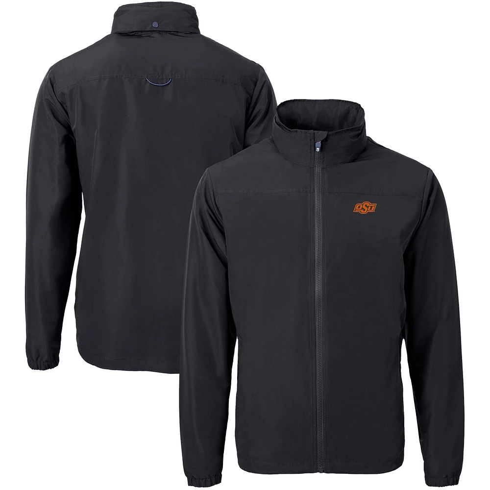 Men's Cutter & Buck Oklahoma State Cowboys Big Tall Charter Eco Knit Recycled Full-Zip Jacket