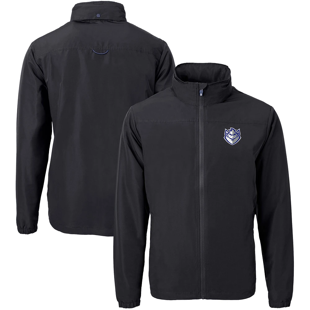 Men's Cutter & Buck Black Saint Louis Billikens Big Tall Charter Eco Knit Recycled Full-Zip Jacket