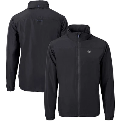 Men's Cutter & Buck Black Seton Hall Pirates Big Tall Charter Eco Knit Recycled Full-Zip Jacket