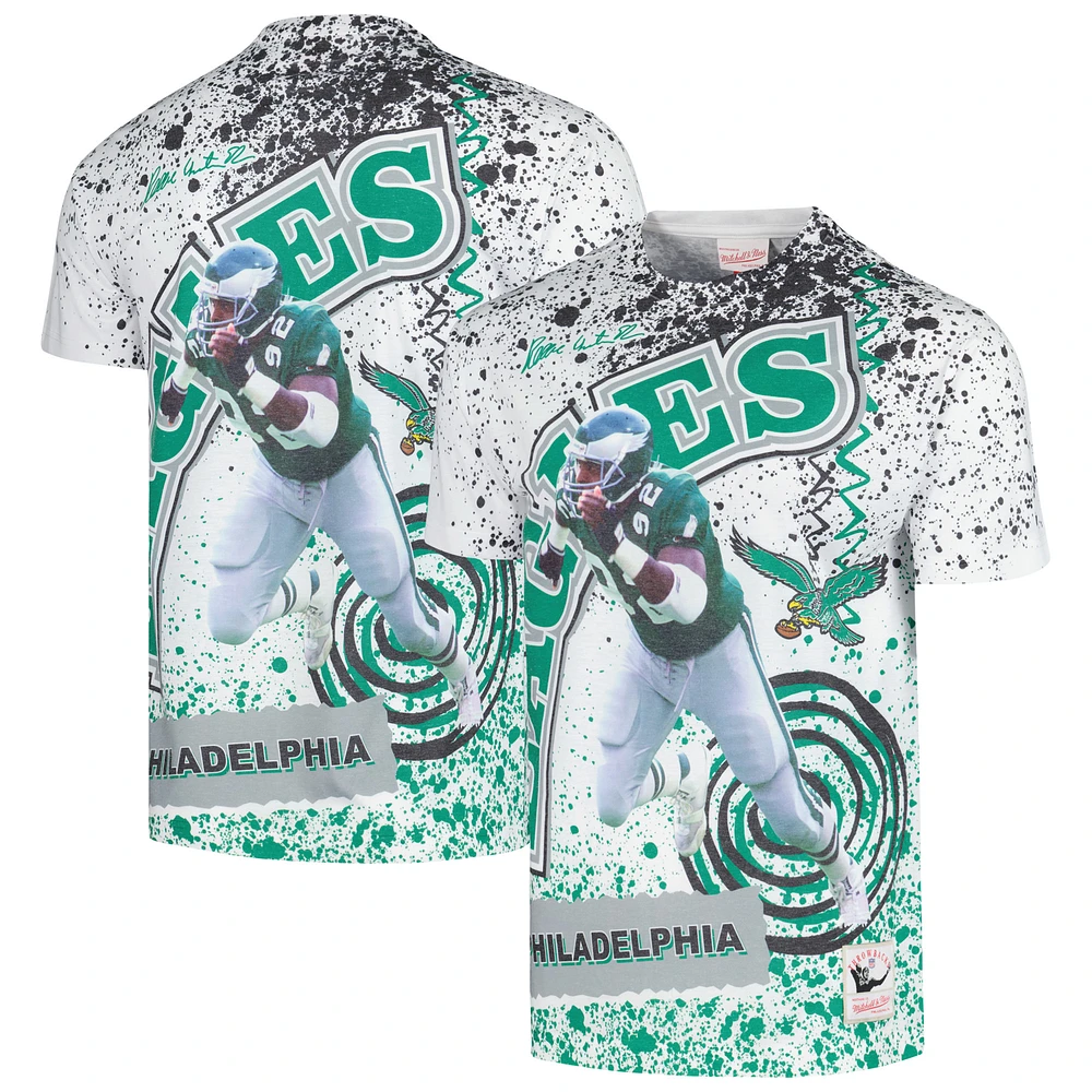 Men's Mitchell & Ness Reggie White Philadelphia Eagles Retired Player Name Number Burst T-Shirt