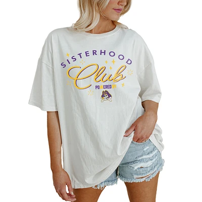 Women's Gameday Couture White ECU Pirates PoweredBy Sisterhood Oversized T-Shirt