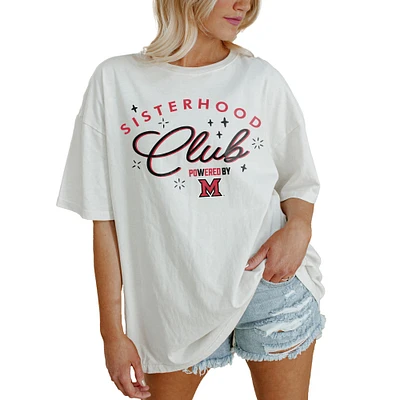 Women's Gameday Couture White Miami University RedHawks PoweredBy Sisterhood Oversized T-Shirt