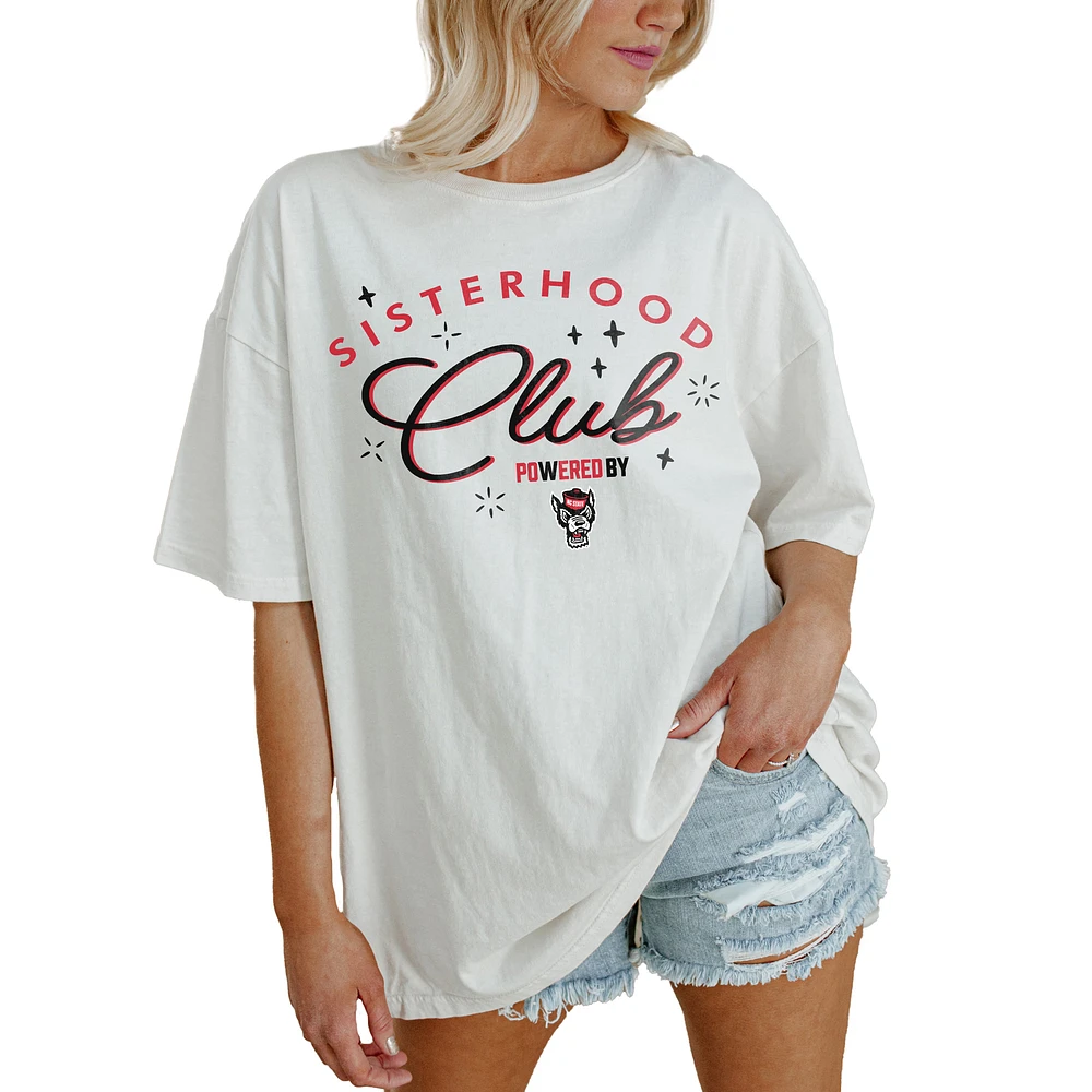 Women's Gameday Couture White NC State Wolfpack PoweredBy Sisterhood Oversized T-Shirt