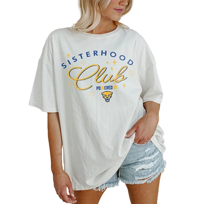Women's Gameday Couture White Pitt Panthers PoweredBy Sisterhood Oversized T-Shirt