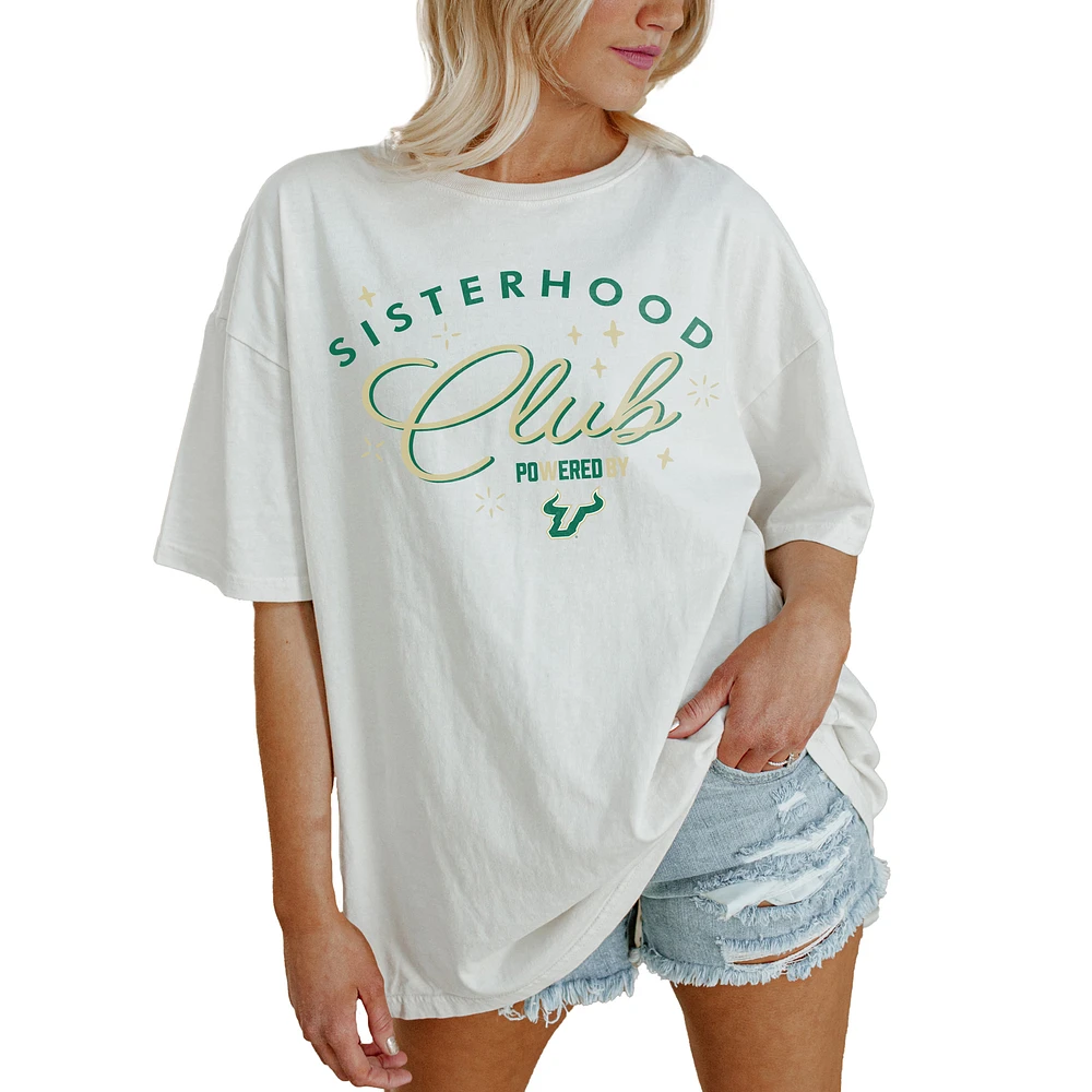 Women's Gameday Couture White South Florida Bulls PoweredBy Sisterhood Oversized T-Shirt