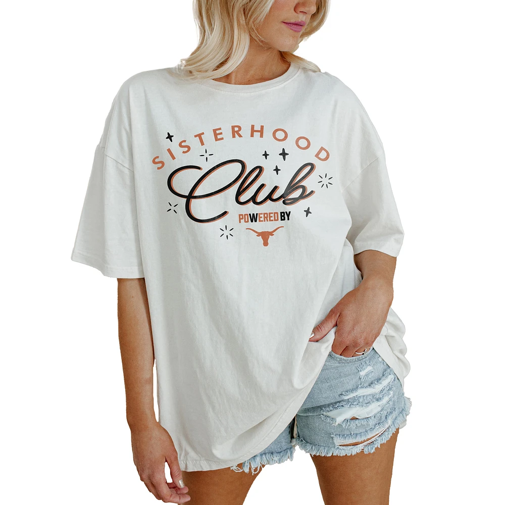 Women's Gameday Couture White Texas Longhorns PoweredBy Sisterhood Oversized T-Shirt