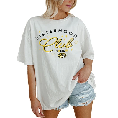 Women's Gameday Couture White Missouri Tigers PoweredBy Sisterhood Oversized T-Shirt