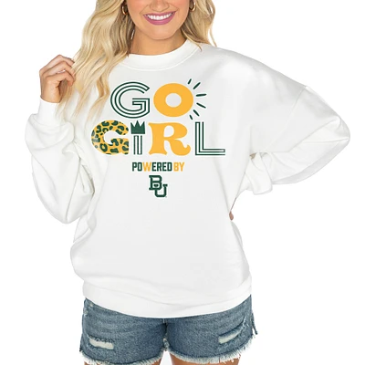 Women's Gameday Couture White Baylor Bears PoweredBy Go Girl Premium Pullover Sweatshirt