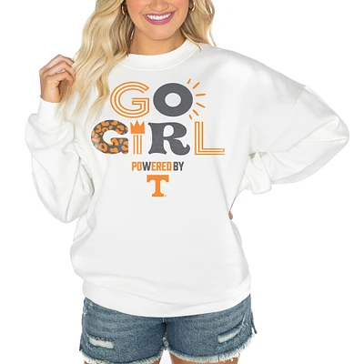 Women's Gameday Couture White Tennessee Volunteers PoweredBy Go Girl Premium Pullover Sweatshirt