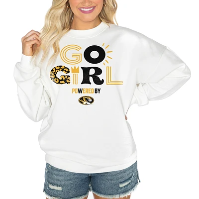 Women's Gameday Couture White Missouri Tigers PoweredBy Go Girl Premium Pullover Sweatshirt