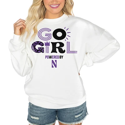 Women's Gameday Couture White Northwestern Wildcats PoweredBy Go Girl Premium Pullover Sweatshirt