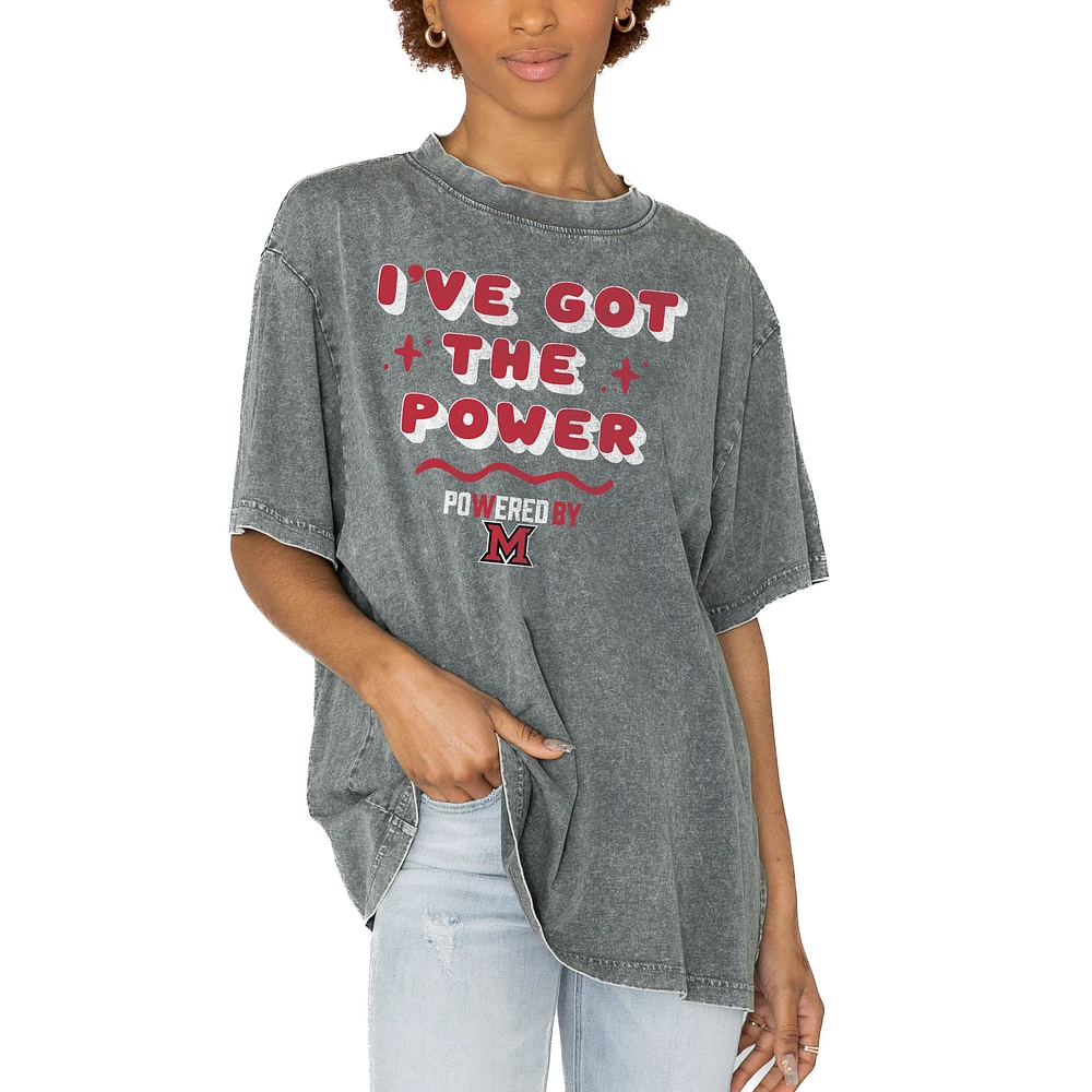 Women's Gameday Couture Gray Miami University RedHawks PoweredBy Got the Power Oversized T-Shirt