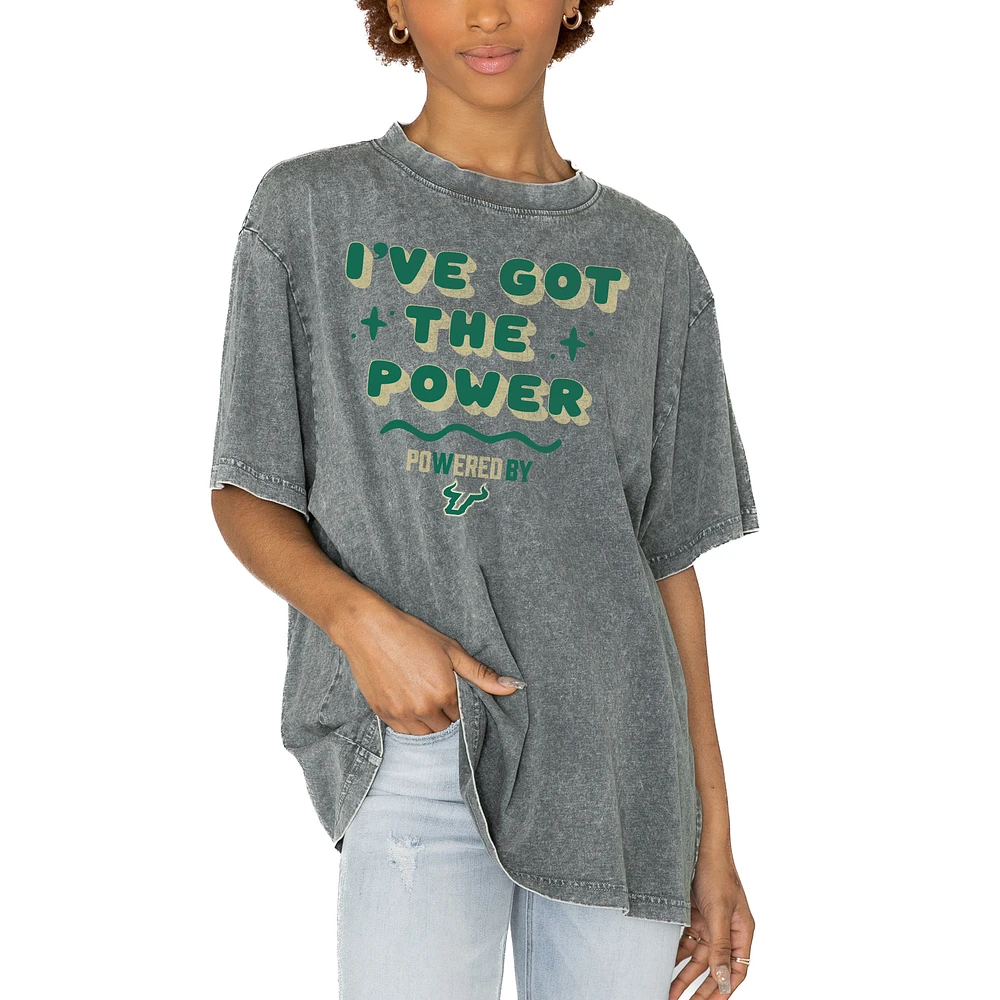 Women's Gameday Couture Gray South Florida Bulls PoweredBy Got the Power Oversized T-Shirt