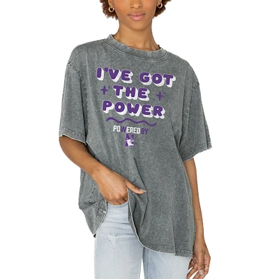 Women's Gameday Couture Gray Northwestern Wildcats PoweredBy Got the Power Oversized T-Shirt