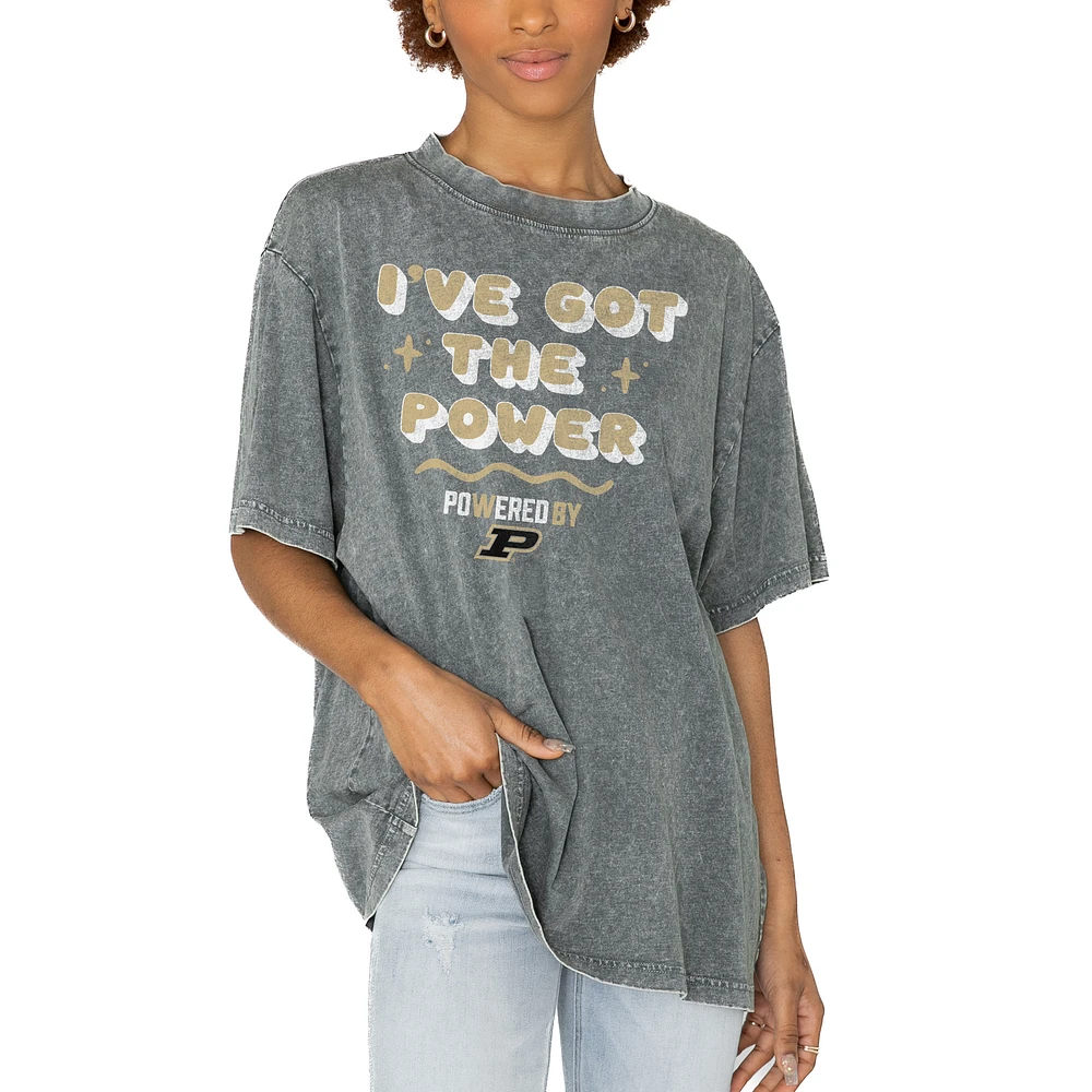 Women's Gameday Couture Gray Purdue Boilermakers PoweredBy Got the Power Oversized T-Shirt