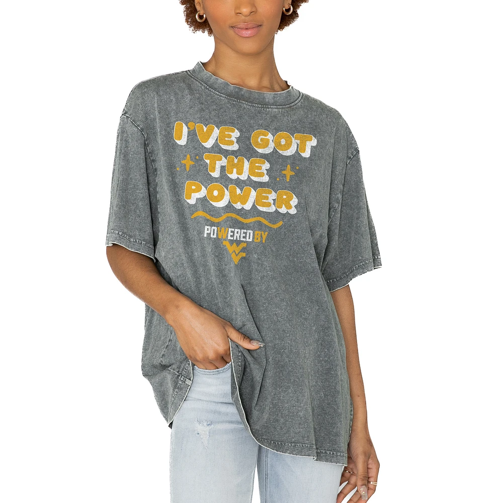 Women's Gameday Couture Gray West Virginia Mountaineers PoweredBy Got the Power Oversized T-Shirt
