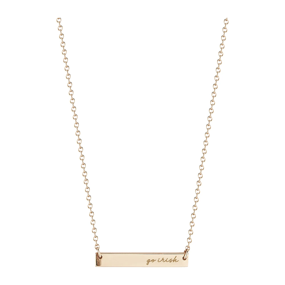 Women's Kyle Cavan Gold Notre Dame Fighting Irish Horizontal Bar Necklace