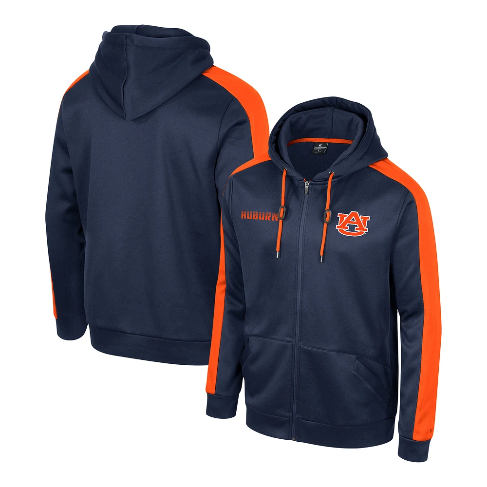 Men's Colosseum Navy Auburn Tigers Reese Full-Zip Hoodie