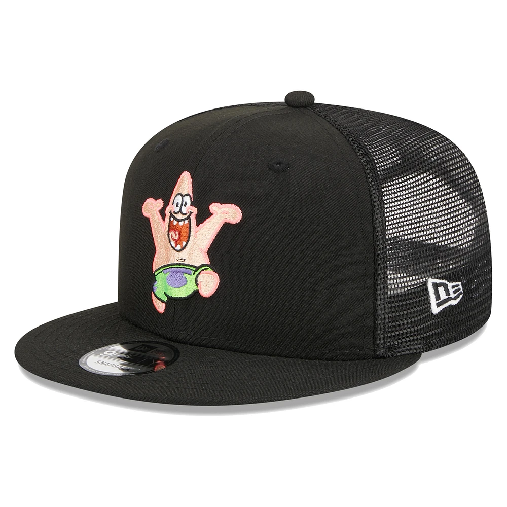 Men's New Era Black SpongeBob SquarePants Patrick Star Trucker 9FIFTY Snapback Hat