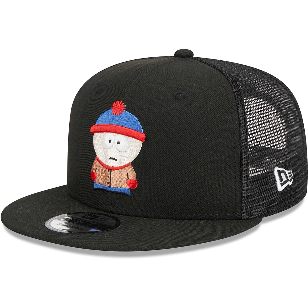 Men's New Era Black South Park Stan Trucker 9FIFTY Snapback Hat