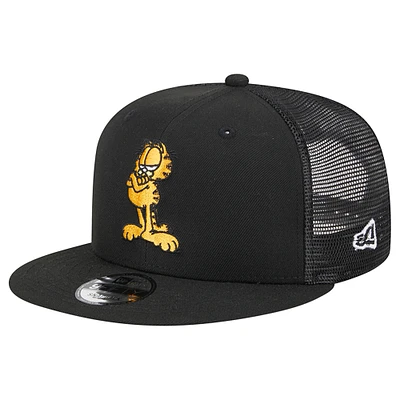 Men's New Era Black Garfield Trucker 9FIFTY Snapback Hat