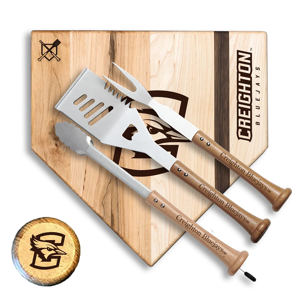 Baseball BBQ Creighton Bluejays 17" Silver Slugger Combo Set
