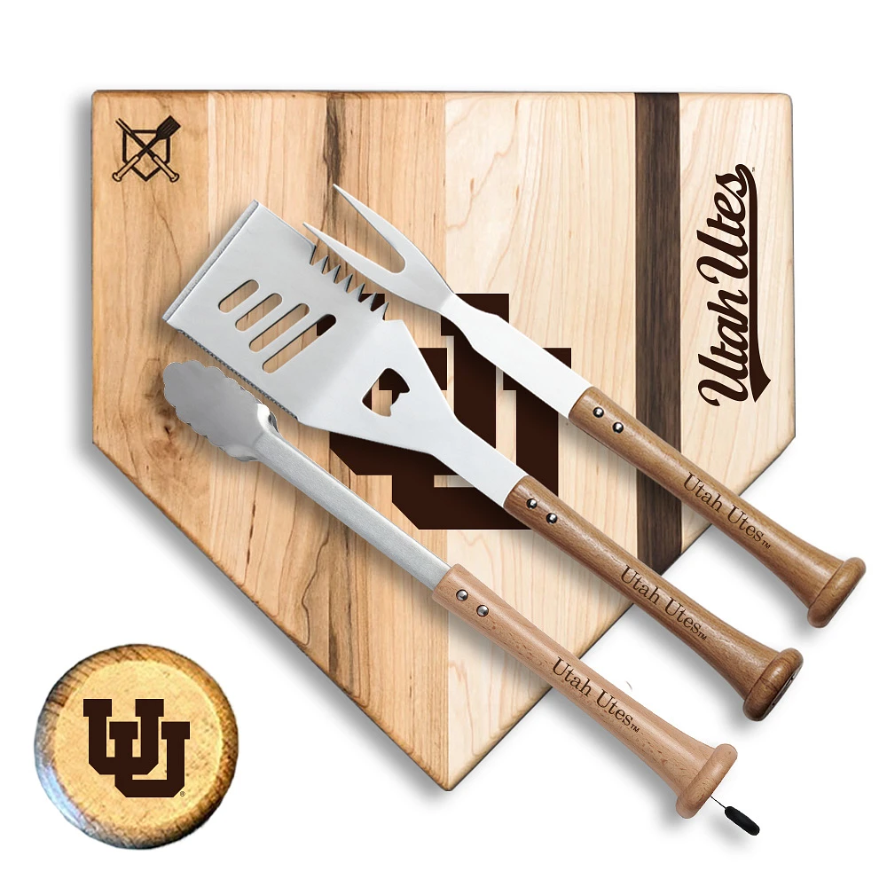Baseball BBQ Utah Utes 17" Silver Slugger Combo Set