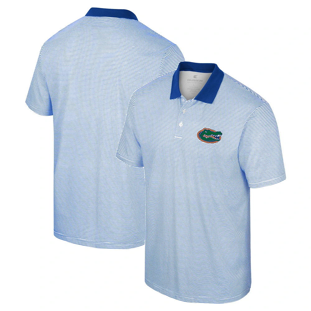Men's Colosseum White/Royal Florida Gators Print Stripe Polo