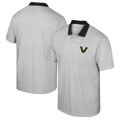 Men's Colosseum White Vanderbilt Commodores Print Stripe Polo