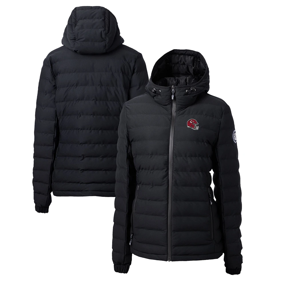 Women's Cutter & Buck Black Kansas City Chiefs Helmet Logo Mission Ridge Repreve Eco Insulated Full-Zip Puffer Jacket