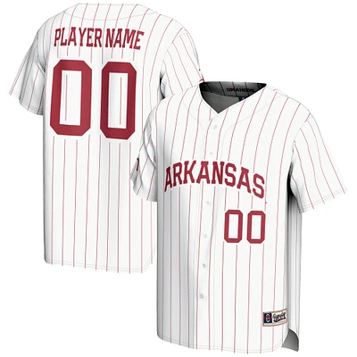 Youth GameDay Greats White Arkansas Razorbacks NIL Pick-A-Player Lightweight Baseball Jersey