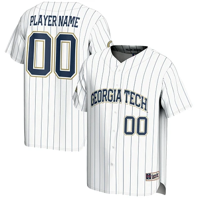 Youth GameDay Greats White Georgia Tech Yellow Jackets NIL Pick-A-Player Lightweight Baseball Jersey