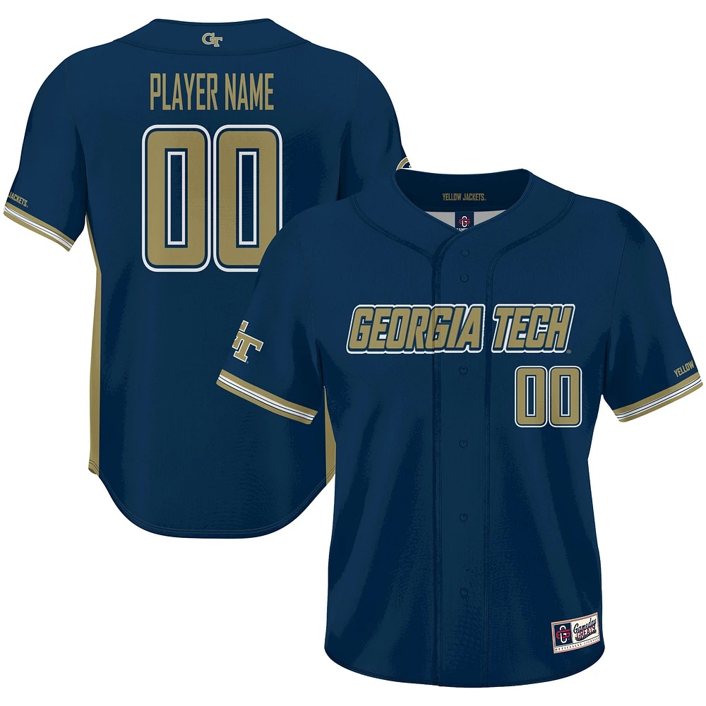 Youth GameDay Greats Navy Georgia Tech Yellow Jackets NIL Pick-A-Player Lightweight Baseball Jersey