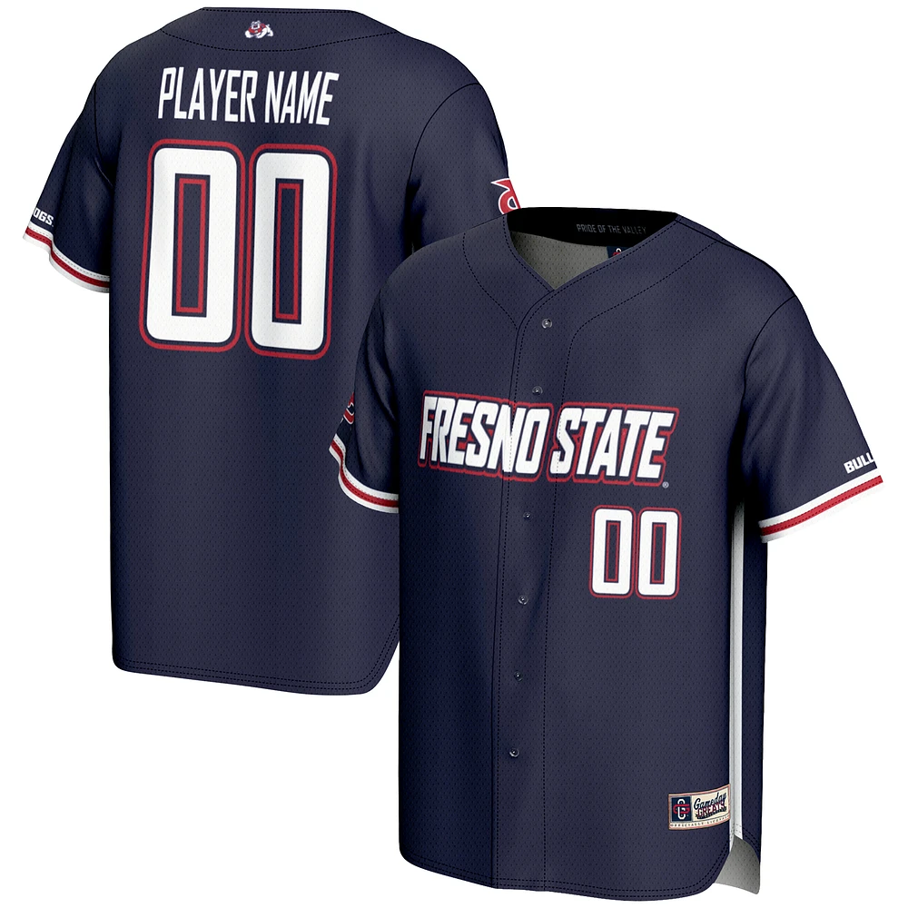 Youth GameDay Greats Navy Fresno State Bulldogs NIL Pick-A-Player Lightweight Baseball Jersey