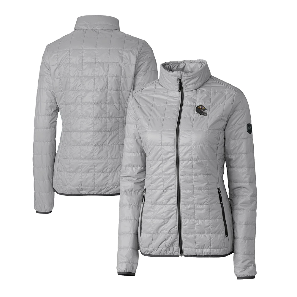 Women's Cutter & Buck Baltimore Ravens Helmet Logo Rainier PrimaLoft Eco Insulated Full-Zip Puffer Jacket