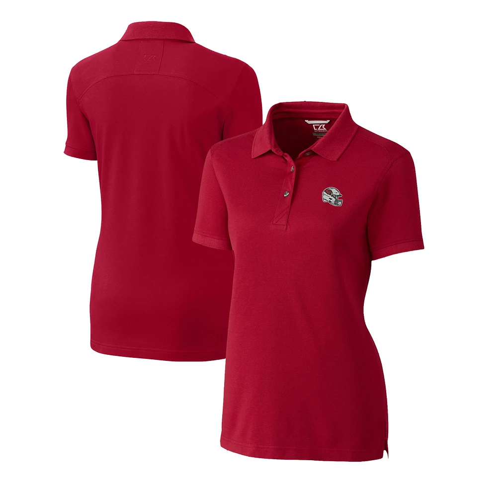 Women's Cutter & Buck Cardinal Arizona Cardinals Helmet Logo Advantage DryTec Tri-Blend Pique Polo