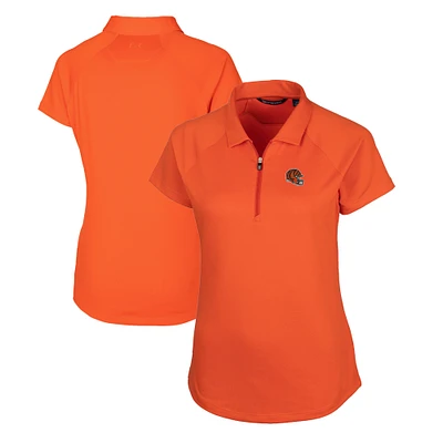 Women's Cutter & Buck Orange Cincinnati Bengals Helmet Logo DryTec Forge Stretch Polo