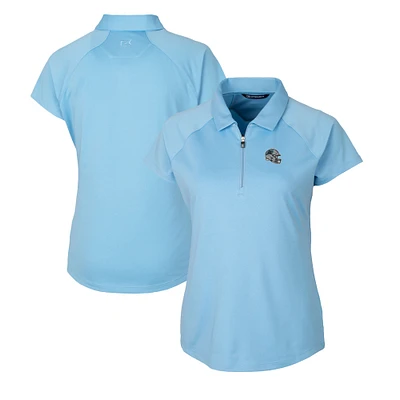 Women's Cutter & Buck Blue Carolina Panthers Helmet Logo DryTec Forge Stretch Polo