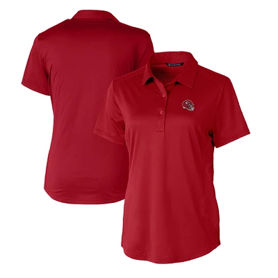 Women's Cutter & Buck Red Kansas City Chiefs Helmet Logo DryTec Prospect Textured Stretch Polo