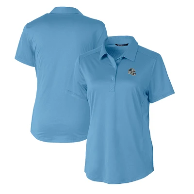Women's Cutter & Buck Light Blue Carolina Panthers Helmet Logo DryTec Prospect Textured Stretch Polo