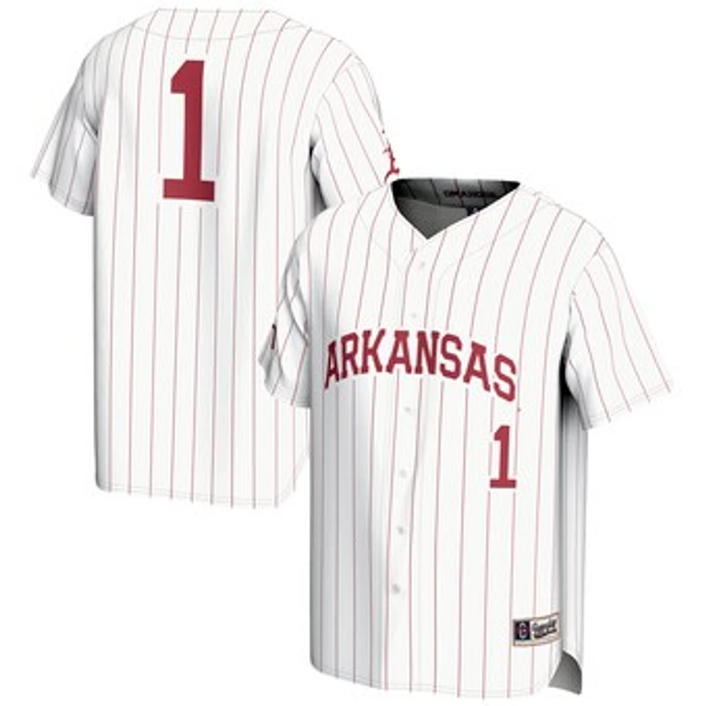 Youth GameDay Greats #1 White Arkansas Razorbacks Lightweight Baseball Jersey