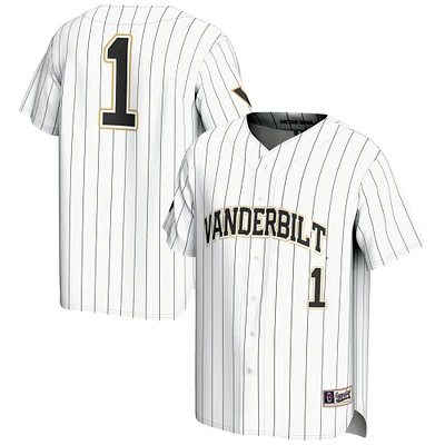Youth GameDay Greats #1 White Vanderbilt Commodores Lightweight Baseball Jersey