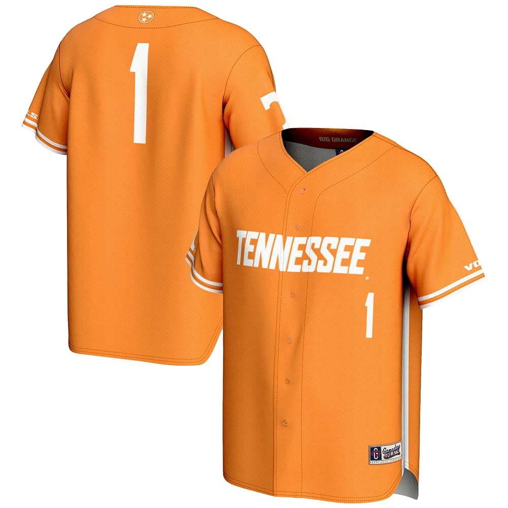 Youth GameDay Greats #1 Tennessee Orange Volunteers Lightweight Baseball Jersey