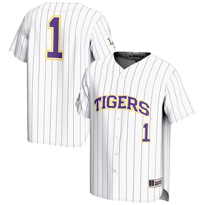 Men's GameDay Greats #1 White LSU Tigers Lightweight Baseball Jersey