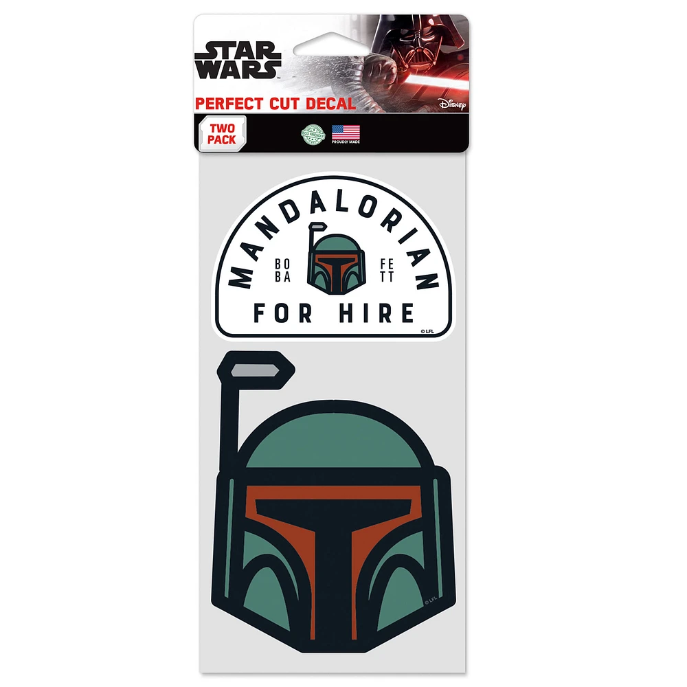 WinCraft Boba Fett Star Wars 2-Pack 4" x 8" Perfect Cut Decal Set
