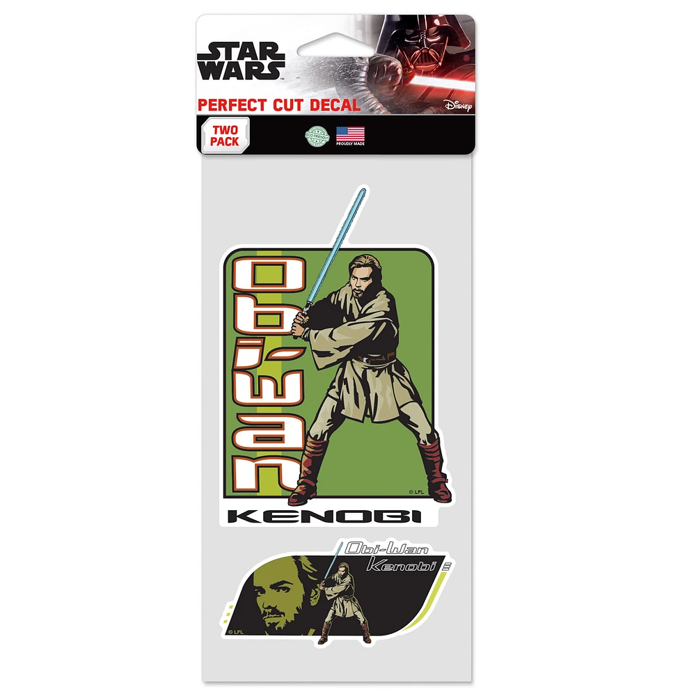 WinCraft Obi-Wan Kenobi Star Wars 2-Pack 4" x 8" Perfect Cut Decal Set