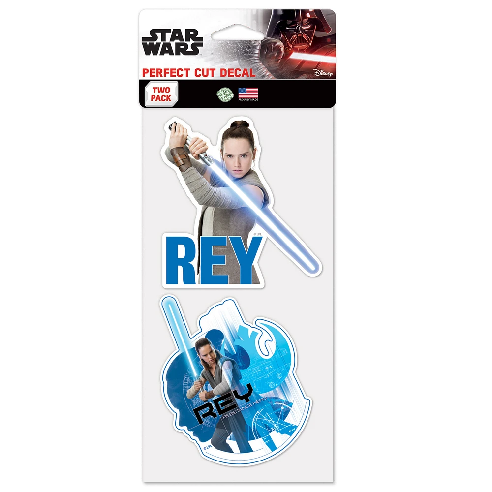 WinCraft Rey Star Wars 2-Pack 4" x 8" Perfect Cut Decal Set