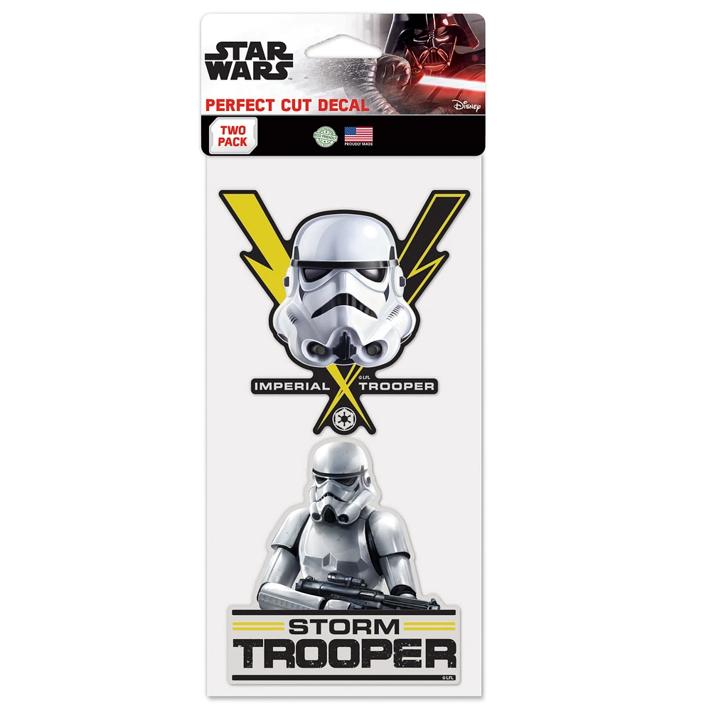 WinCraft Stormtrooper Star Wars 2-Pack 4" x 8" Perfect Cut Decal Set