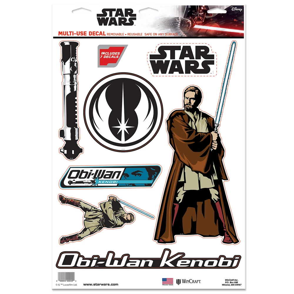 WinCraft Obi-Wan Kenobi Star Wars 11'' x 17'' Multi-Use Decal Set