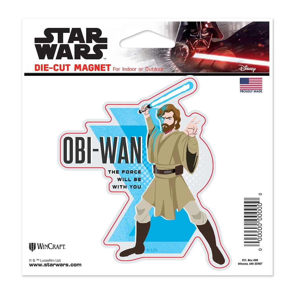 WinCraft Obi-Wan Kenobi Star Wars 5" x 5" Die-Cut Magnet